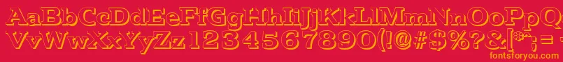 PenthouseshadowBold Font – Orange Fonts on Red Background