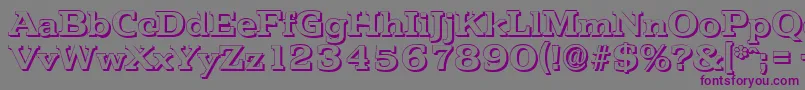 フォントPenthouseshadowBold – 紫色のフォント、灰色の背景