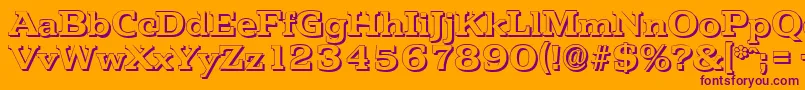 PenthouseshadowBold Font – Purple Fonts on Orange Background
