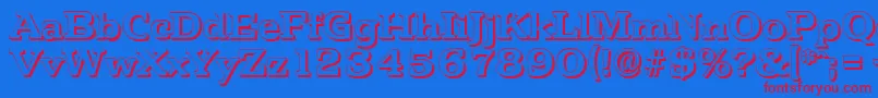 フォントPenthouseshadowBold – 赤い文字の青い背景