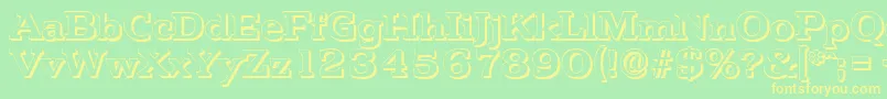 PenthouseshadowBold Font – Yellow Fonts on Green Background