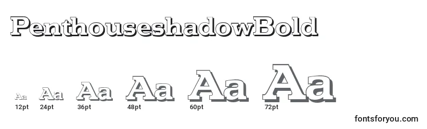 PenthouseshadowBold Font Sizes