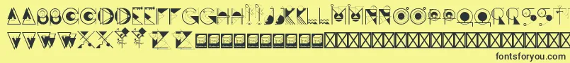 Awakemind-Schriftart – Schwarze Schriften auf gelbem Hintergrund
