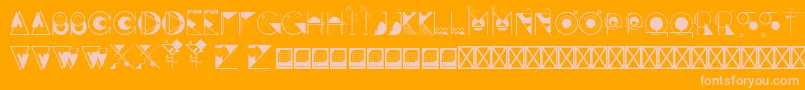 Awakemind-Schriftart – Rosa Schriften auf orangefarbenem Hintergrund