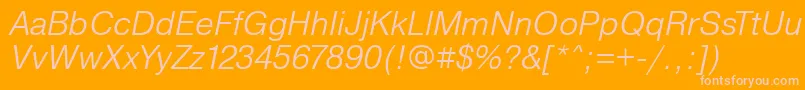 PragmaticaLightOblique Font – Pink Fonts on Orange Background