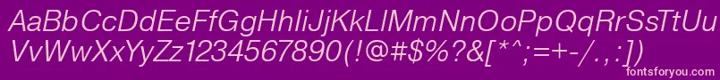 PragmaticaLightOblique Font – Pink Fonts on Purple Background