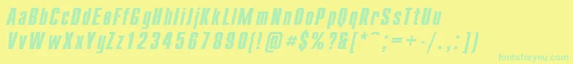 Compact.KzBoldItalic Font – Green Fonts on Yellow Background