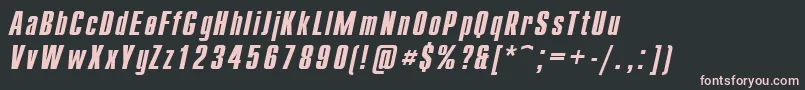 Compact.KzBoldItalic Font – Pink Fonts on Black Background