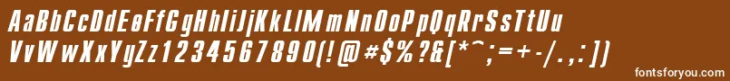 Compact.KzBoldItalic Font – White Fonts on Brown Background