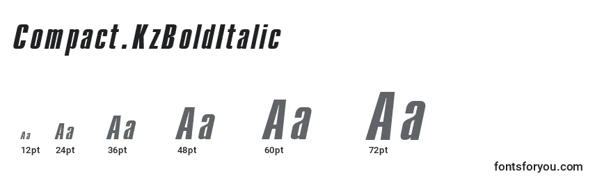 Compact.KzBoldItalic Font Sizes