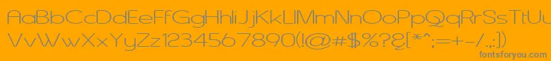 AsenineWide-Schriftart – Graue Schriften auf orangefarbenem Hintergrund