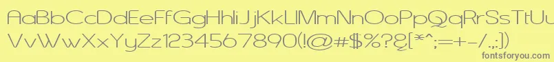 AsenineWide Font – Gray Fonts on Yellow Background