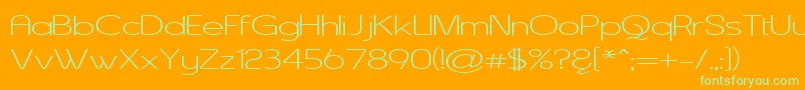 Шрифт AsenineWide – зелёные шрифты на оранжевом фоне