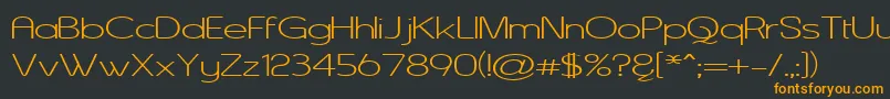 AsenineWide Font – Orange Fonts on Black Background