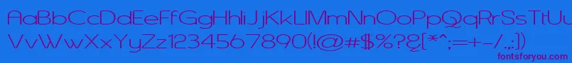 AsenineWide Font – Purple Fonts on Blue Background