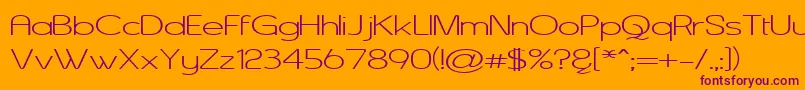AsenineWide Font – Purple Fonts on Orange Background