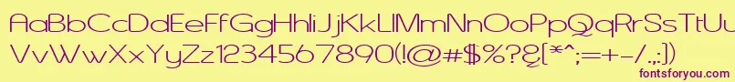 AsenineWide Font – Purple Fonts on Yellow Background