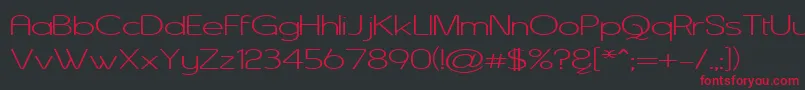 AsenineWide Font – Red Fonts on Black Background