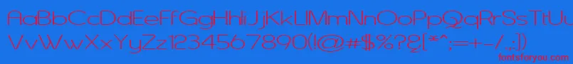 AsenineWide Font – Red Fonts on Blue Background