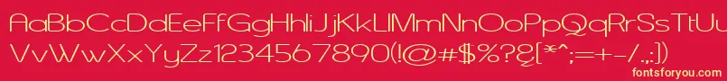 AsenineWide Font – Yellow Fonts on Red Background