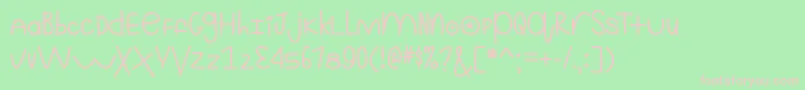 MfStillKindaRidiculous3-fontti – vaaleanpunaiset fontit vihreällä taustalla