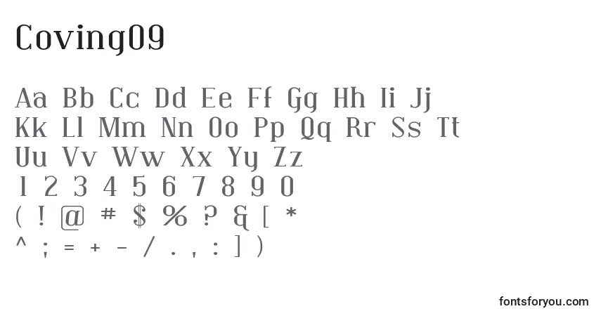 Coving09-fontti – aakkoset, numerot, erikoismerkit