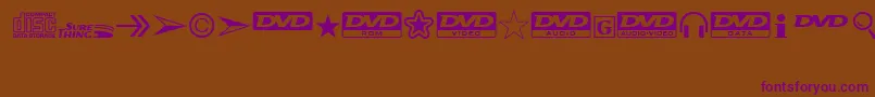StMediaSymbols-Schriftart – Violette Schriften auf braunem Hintergrund
