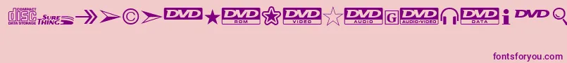 StMediaSymbols-fontti – violetit fontit vaaleanpunaisella taustalla