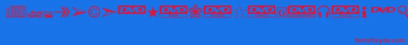 StMediaSymbols Font – Red Fonts on Blue Background
