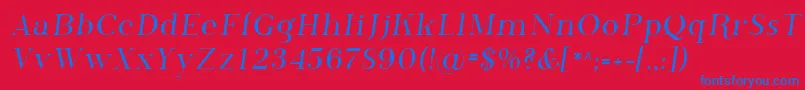 Sfphosphorus Font – Blue Fonts on Red Background