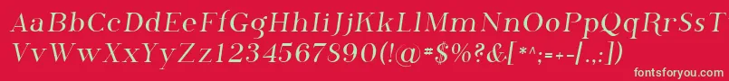 フォントSfphosphorus – 赤い背景に緑の文字