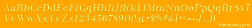 Sfphosphorus-Schriftart – Gelbe Schriften auf orangefarbenem Hintergrund