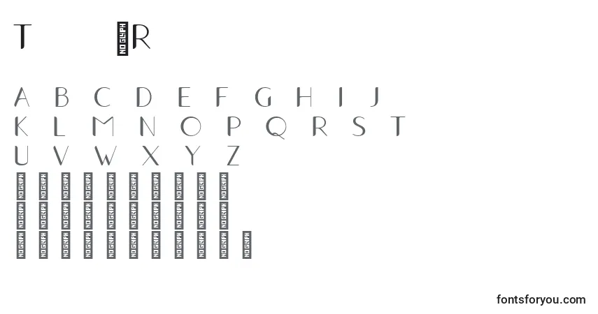 A fonte Traho2Regular – alfabeto, números, caracteres especiais