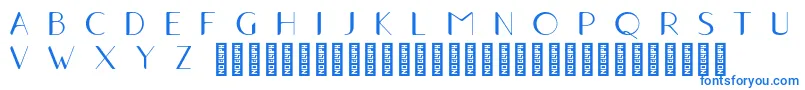 フォントTraho2Regular – 白い背景に青い文字