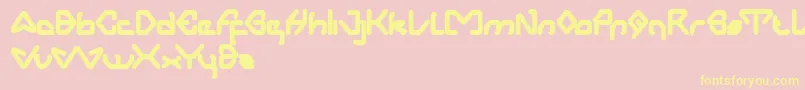 AeroDynamic-Schriftart – Gelbe Schriften auf rosa Hintergrund
