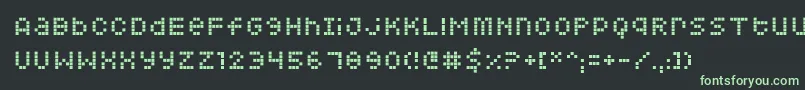 Squarodynamic 06-fontti – vihreät fontit mustalla taustalla