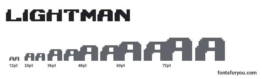 Размеры шрифта Lightman