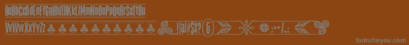 TheTribalBoxDemoFontFfp-Schriftart – Graue Schriften auf braunem Hintergrund