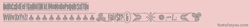 TheTribalBoxDemoFontFfp-fontti – harmaat kirjasimet vaaleanpunaisella taustalla