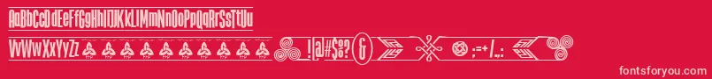 Czcionka TheTribalBoxDemoFontFfp – różowe czcionki na czerwonym tle