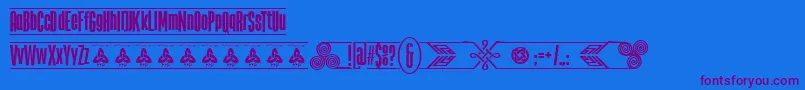 Шрифт TheTribalBoxDemoFontFfp – фиолетовые шрифты на синем фоне