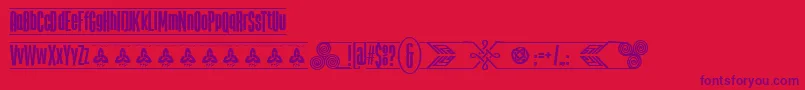 TheTribalBoxDemoFontFfp-Schriftart – Violette Schriften auf rotem Hintergrund