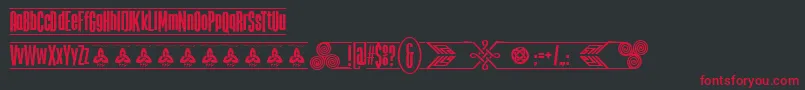 フォントTheTribalBoxDemoFontFfp – 黒い背景に赤い文字