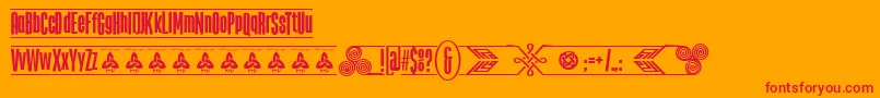 Fonte TheTribalBoxDemoFontFfp – fontes vermelhas em um fundo laranja