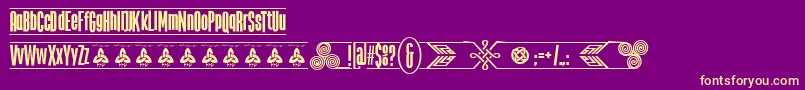 TheTribalBoxDemoFontFfp-Schriftart – Gelbe Schriften auf violettem Hintergrund