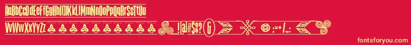 フォントTheTribalBoxDemoFontFfp – 黄色の文字、赤い背景