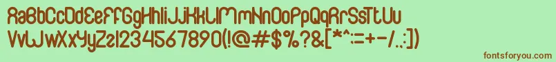 Familyandfriend Font – Brown Fonts on Green Background