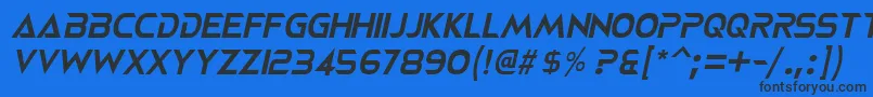 NeoteriqueItalic Font – Black Fonts on Blue Background