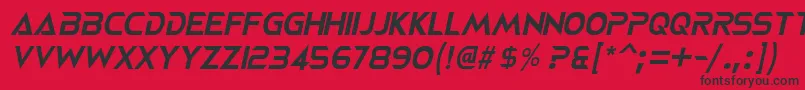NeoteriqueItalic Font – Black Fonts on Red Background