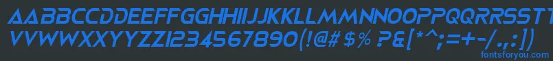 NeoteriqueItalic Font – Blue Fonts on Black Background